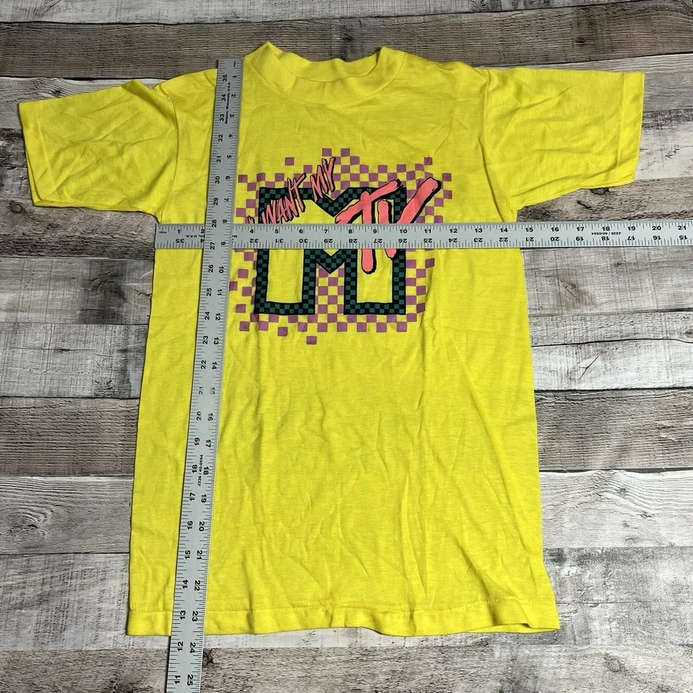 MTV Shirt Youth Size Large Vintage 80s Music Television Promo Tee